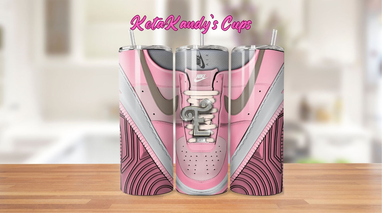 Pink Fashion "E" Tumbler