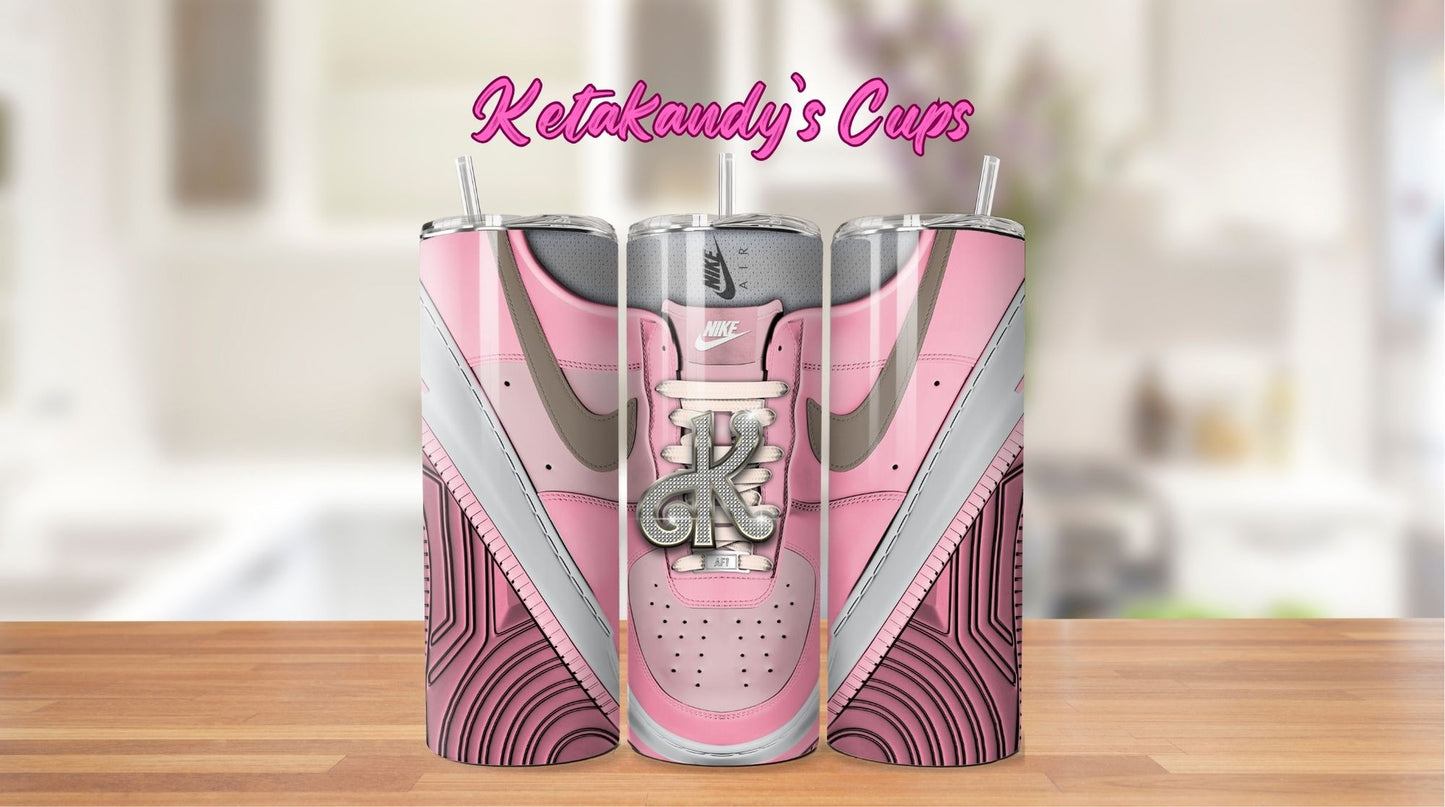 Pink Fashion "K" Tumbler